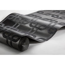 Load image into Gallery viewer, Waldorf Charcoal Flocked Links Wallpaper