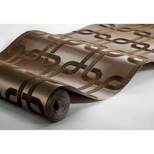 Load image into Gallery viewer, Waldorf Charcoal Flocked Links Wallpaper