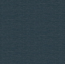 Load image into Gallery viewer, Linen detailing gives this rich blue wallpaper subtle depth. The blend of navy, indigo and teal is enhanced with raised in...