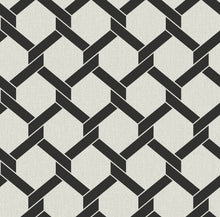 Load image into Gallery viewer, Trellis design is given a modern makeover in this geometric design! The black hexagons are linked together with a sharp tw...