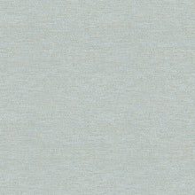 Load image into Gallery viewer, Add classic appeal to your home with this charming faux fabric wallpaper. Light blue is accented with gold and teal stitch...