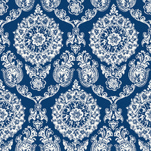 Load image into Gallery viewer, Helm Damask Floral Medallion Wallpaper