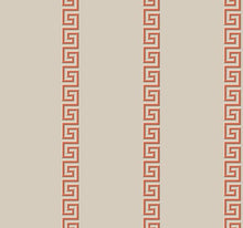 Load image into Gallery viewer, Greek key meander stripes coral metallic