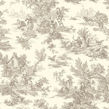 Load image into Gallery viewer, toile de jouy scenic Victorian vintage historical mink cream indigo teal grape