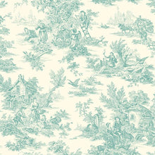 Load image into Gallery viewer, toile de jouy scenic Victorian vintage historical mink cream indigo teal grape