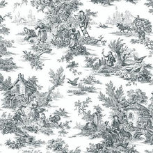 Load image into Gallery viewer, toile de jouy scenic Victorian vintage historical mink cream indigo teal grape