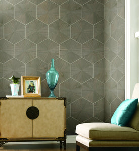 Hexagram Wood Veneer Wallpaper
