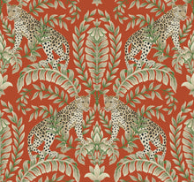 Load image into Gallery viewer, metallic, gold, silver, glint, scenic, chinoiserie, gold leaf, leopards, birds, acanthus, damask, leaf, leaves, classic, s...