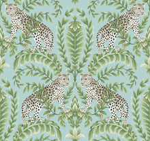 Load image into Gallery viewer, metallic, gold, silver, glint, scenic, chinoiserie, gold leaf, leopards, birds, acanthus, damask, leaf, leaves, classic, s...