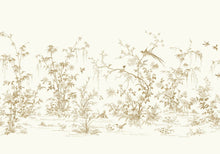 Load image into Gallery viewer, metallic, gold, silver, glint, scenic, chinoiserie, gold leaf, leopards, birds, acanthus, damask, leaf, leaves, classic, s...