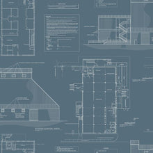 Load image into Gallery viewer, removable wallpaper grey federal blueprint floorplan Magnolia Market