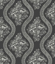 Load image into Gallery viewer, removable wallpaper cupola rainy days Sunday stroll mustard bright days navy taupe grey cream aqua seafoam tattersall lace...