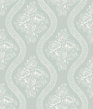 Load image into Gallery viewer, removable wallpaper cupola rainy days Sunday stroll mustard bright days navy taupe grey cream aqua seafoam tattersall lace...