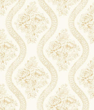 Load image into Gallery viewer, removable wallpaper cupola rainy days Sunday stroll mustard bright days navy taupe grey cream aqua seafoam tattersall lace...