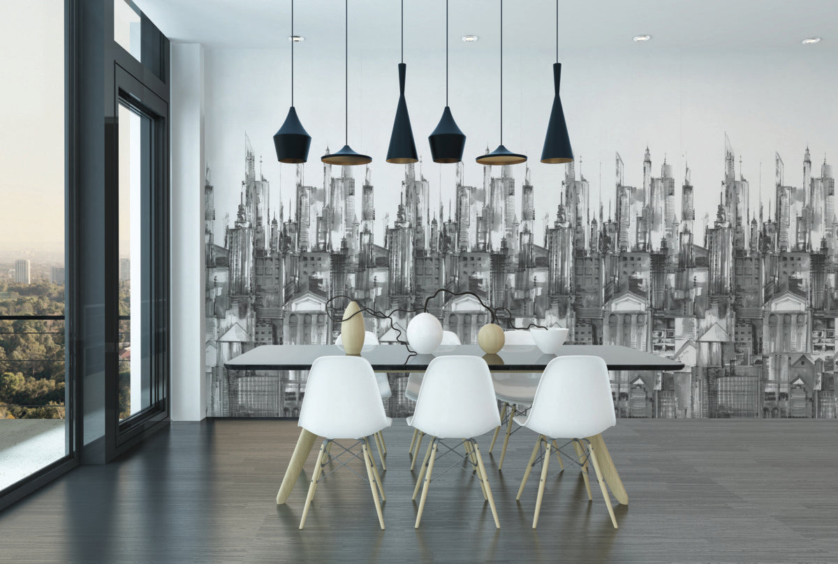 View of Cityscape Mural – Wallpaper Your World