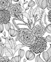 Load image into Gallery viewer, Black Secret Garden Peel & Stick Wallpaper