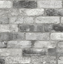 Load image into Gallery viewer, Grey London Brick Peel & Stick Wallpaper