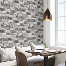 Load image into Gallery viewer, Grey London Brick Peel & Stick Wallpaper