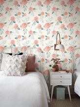 Load image into Gallery viewer, Peel & Stick Watercolor Roses Wallpaper