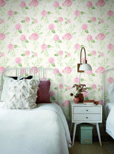 Load image into Gallery viewer, Peel & Stick Watercolor Roses Wallpaper