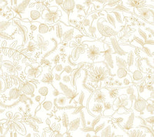 Load image into Gallery viewer, The intricate linework of the two-color Aviary print was originally created from a pen-and-ink drawing. Named for the bird...