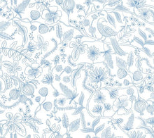 Load image into Gallery viewer, The intricate linework of the two-color Aviary print was originally created from a pen-and-ink drawing. Named for the bird...