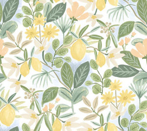 Named for the famed Italian coastline, the pastel, painterly Amalfi design features a grove of lemon trees bearing bright ...