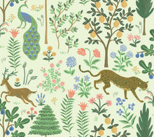 Load image into Gallery viewer, Inspired by the work of early 20th century modern artists, the Menagerie print is complete with illustrated animals roamin...