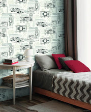 Load image into Gallery viewer, DISNEY AND PIXAR CARS SCHEMATIC PEEL & STICK WALLPAPER PEEL & STICK WALLPAPER