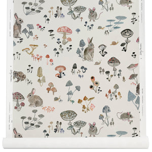 Mushroom Valley Wallpaper in Linen