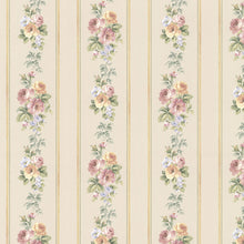 Load image into Gallery viewer, wallpaper, wallpapers, stripe, floral, flowers, roses
