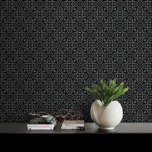 Load image into Gallery viewer, Element Black Mosaic Wallpaper