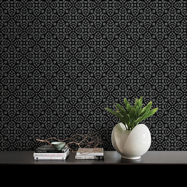 Element Black Mosaic Wallpaper