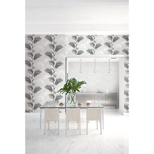 Away On Holiday Black Palm Wallpaper