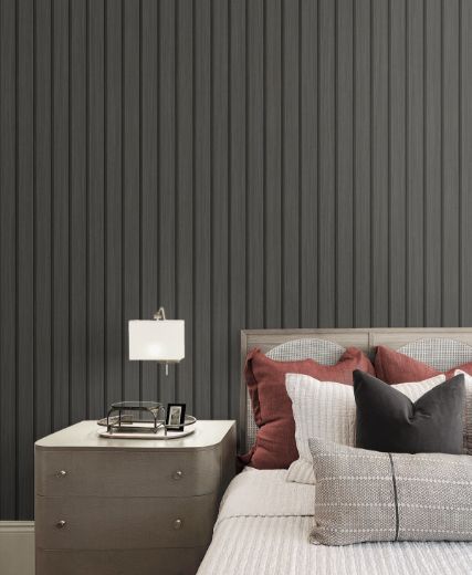 Faux Wooden Slats - Charcoal