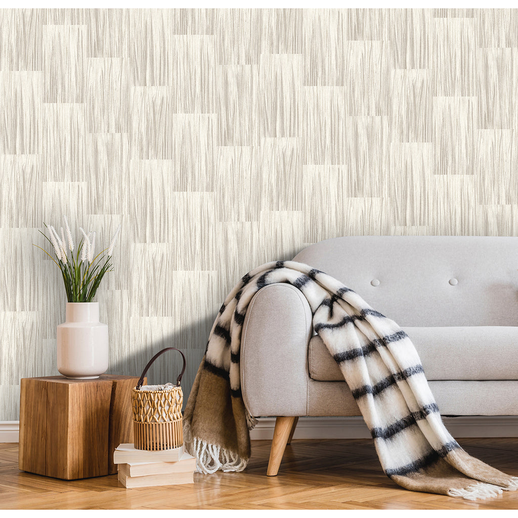 SOREN TAUPE STRIATED PLANK WALLPAPER