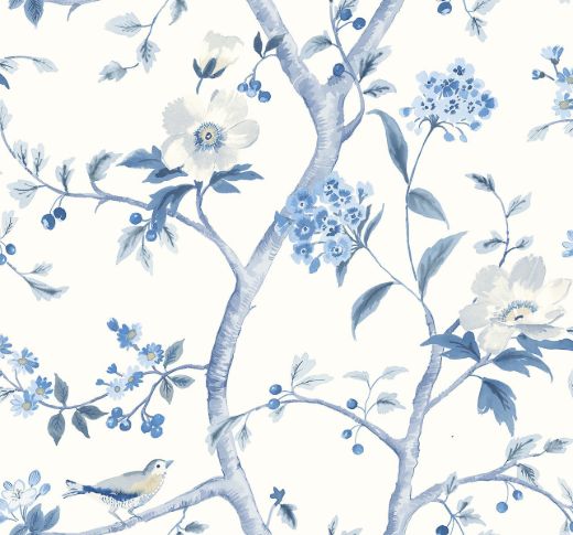 Floral Trail - Melon & Carolina Blue