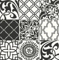 Black and White Graphic Tile - Black & White