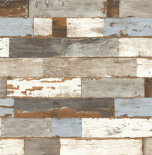 Load image into Gallery viewer, COLORFUL SHIPLAP PEEL AND STICK WALLPAPER