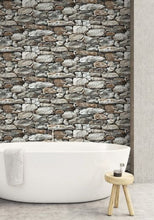 Load image into Gallery viewer, STONE WALL PEEL AND STICK WALLPAPER