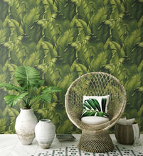 Load image into Gallery viewer, TROPICAL BANANA LEAVES PEEL AND STICK WALLPAPER