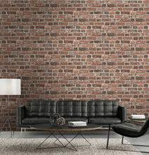 Load image into Gallery viewer, DISTRESSED BRICK PEEL AND STICK WALLPAPER
