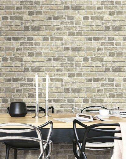 Distressed Neutral Brick - Gray & Tan