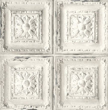 Load image into Gallery viewer, DISTRESSED TIN TILE PEEL AND STICK WALLPAPER