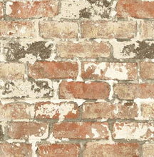 Load image into Gallery viewer, WEATHERED BRICK PEEL AND STICK WALLPAPER