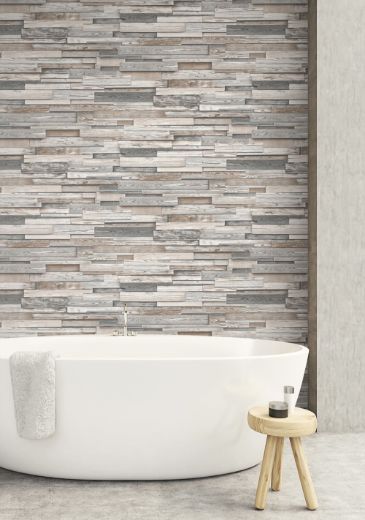 Reclaimed Wood Plank - Charcoal & Brown