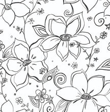 Load image into Gallery viewer, LINEWORK FLORAL PEEL AND STICK WALLPAPER