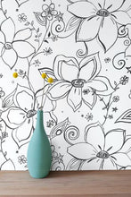 Load image into Gallery viewer, LINEWORK FLORAL PEEL AND STICK WALLPAPER