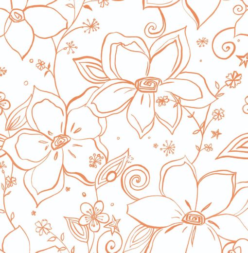 Linework Floral - Orange