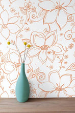 Load image into Gallery viewer, LINEWORK FLORAL PEEL AND STICK WALLPAPER